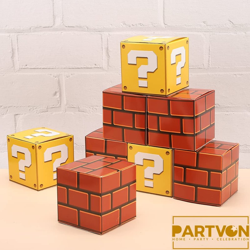 Video Game Treat Boxes, 24 PCS Brick Paper Gift Boxes
