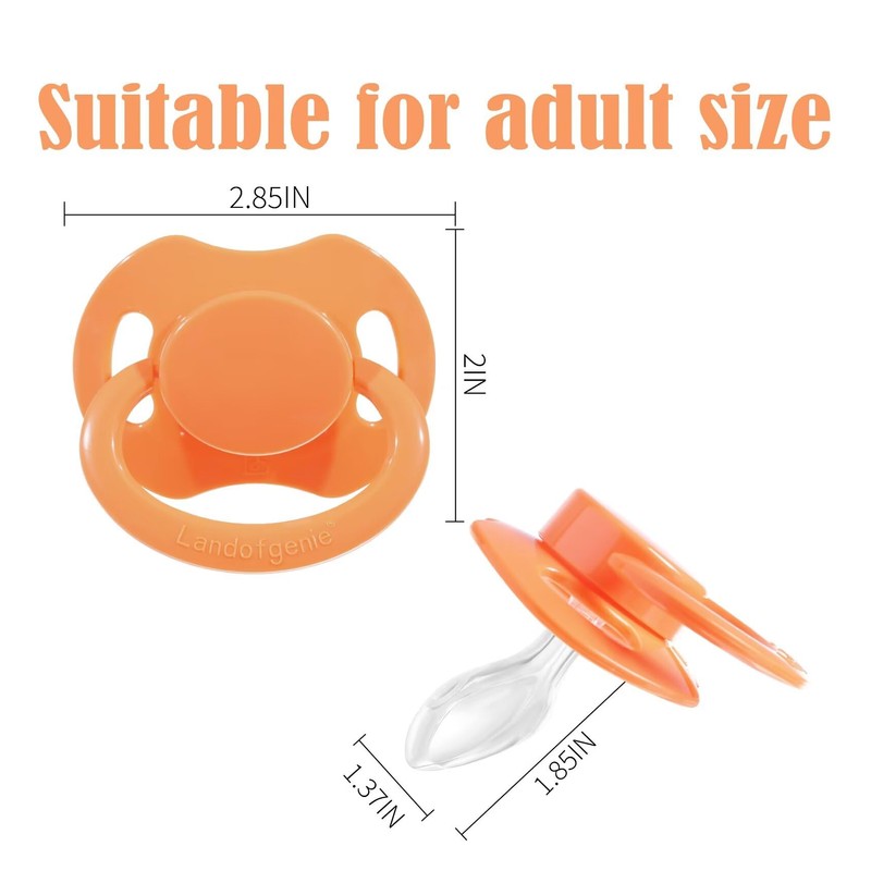 Landofgenie Large Teat Shield Pacifier in Adult Size, Orange