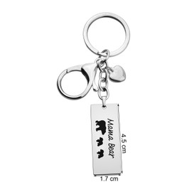 WUSUANED Sweet Mama and 3 Cubs Bear Bar Keychain Gift for Mom Grandma Wife