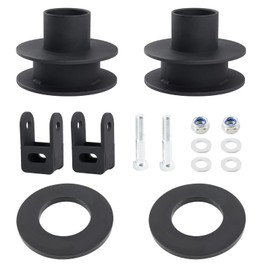 RiAiCiING 2" Front Leveling Kit Compatible with 2005-2024 Ford F250 F350 Super Duty 4WD, 2 inch High-Strength Steel Coil Spring Lift Spacers with Shock Mount Extenders & Sound Isolator