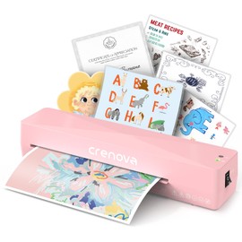 Crenova Laminator A4/A5/A6, Quick Laminator with 10 Laminating Pouches, Personal for Home Use, School Teacher, Office Card (Pink)