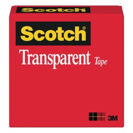 Scotch Transparent Tape, 1 in x 2592 in, 1 Roll