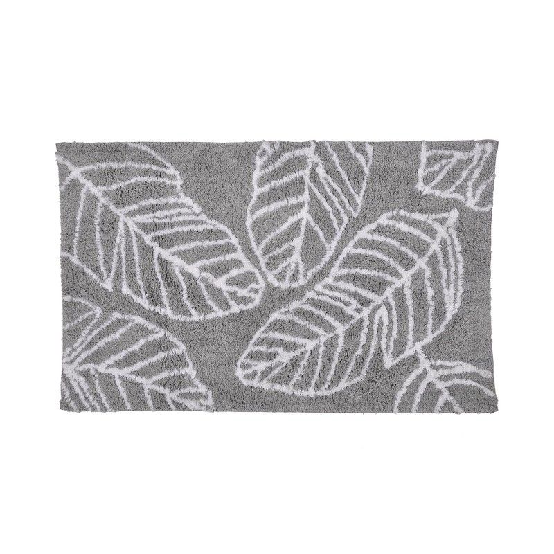 Fusion - Grey Leaf Bath Mat (50 x 80cm) -