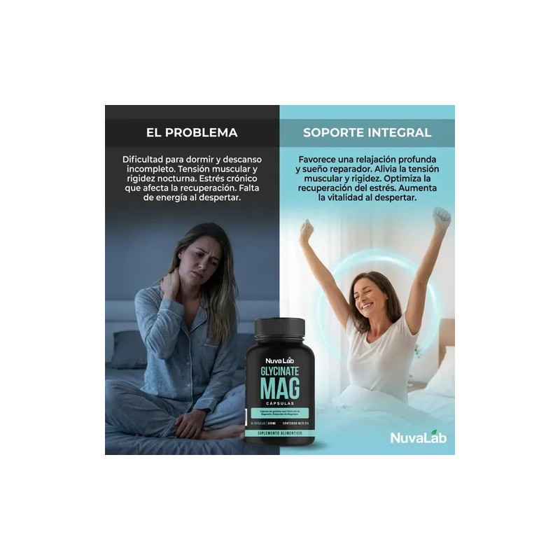 Glicinato Magnesio Capsulas 610mg Nuvalab Domir Sabor