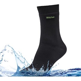 Pike Trail 100% Waterproof Breathable Socks for Hiking Trekking Wading Fishing (Black, LG)