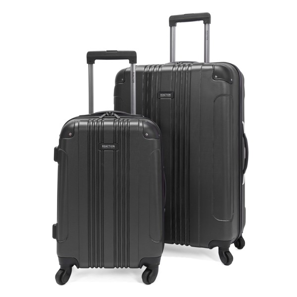 Kenneth Cole REACTION Out of Bounds Lightweight Hardshell 4-Wheel Spinner Luggage, Charcoal, 2-Piece Set (20" & 28")