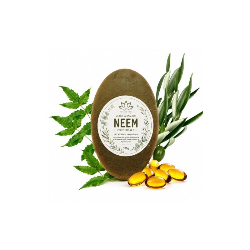 Jabón Orgánico Ozonizado Con Neem Y Vit E