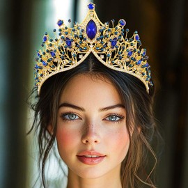 Jovono Rhinestone Crowns and Tiaras Bridal Wedding Crown Bridal Crystal Tiara Baroque Headband for Women, /, No Gemstone