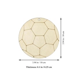 20pcs Soccer Shape Cutout Unfinished Wood Crafts DIY Hanging Wooden Tags Ornaments with Ropes for Home School Soccer Sport Party Decoration, 3.94 in