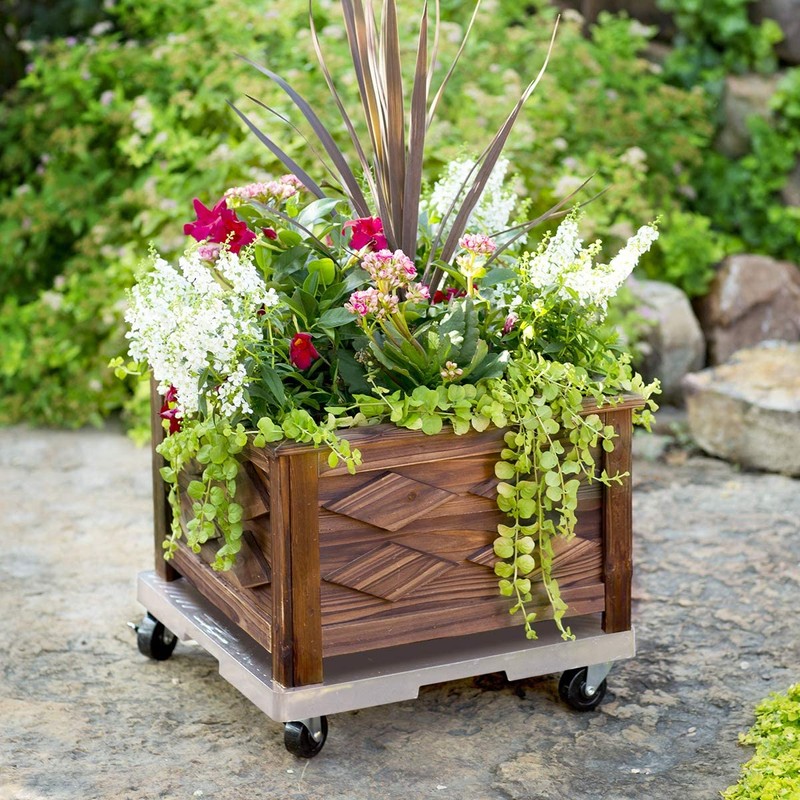 DeVault Enterprises SQ16G 16" Gray Square Plant Dolly