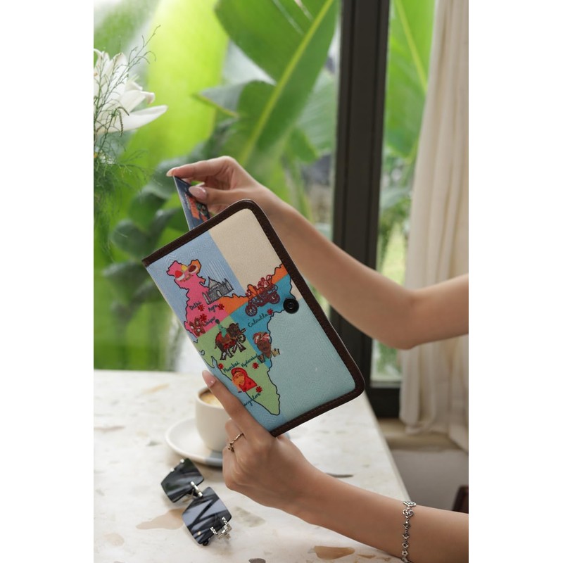 Pinaken Handcrafted Vegan Leather Wallet for Women - India Passport