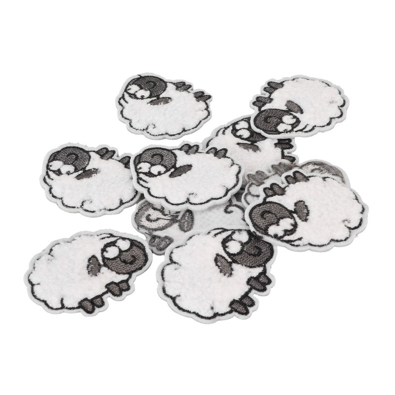 30pcs Cloth Patches Embroidered Iron On Sew On Sheep Shape