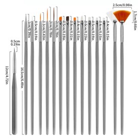 Sevgob 25pcs Nail Art Brush Set, Nail Art Tool Set, Dotting Tools, Dust Brush,Striping Brushes for Long Lines, Drawing Pen for Home and Professional Salon Use