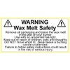 200 Wax Melt Stickers. Wax Melt Safety Warning Labels. 50x25mm