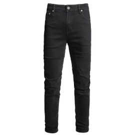 AITITIA Men's Ripped Jeans Taper Skinny Fit Stretch Denim Pants (36, 2001 Black)