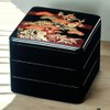 J-kitchens Lacquerware Heavy Box, 3 Tiers, 6 Inches, Black Pine/Plum,