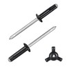 ALLCLEAN 3/16" x 5/8" Tri-Fold Rivets Assortment - 60Pcs,Black Tri-fold