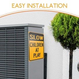 CLISPEED Slow Children At Play Sign 300 x 200 mm Kids at Play Slow Down Signages, Drive Slow Signs for Driveway Parking Office Warehouse School Yard Outdoor, 2-Pack