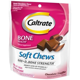 Caltrate Calcium & Vitamin D Soft Chews Chocolate Truffle 60 Each (Pack of 4)