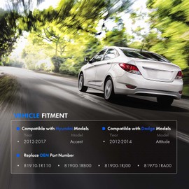 81910-1R110 Ignition Lock Switch Assembly with Door Lock & Keys Fit for Hyundai Accent 2012-2017 Dodge Attitude 12-14, Ignition Lock Cylinder with Housing Replace# 81900-1RB00 81900-1RJ00 81970-1RA00