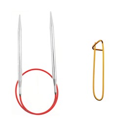 ChiaoGoo Red Lace 16 inch (40cm) Circular Knitting Needles US Size 2 (2.75mm) Stainless Steel with Stitch Holder