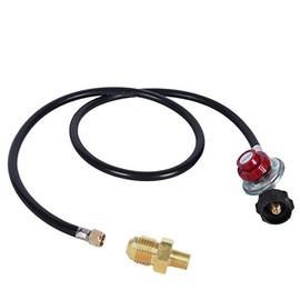 GasSaf 5FT 20 PSI Adjustable High Pressure Propane Regulator with Hose for LP Gas Cooker, Burner, Turkey Fryer, Smoker, Come with 1/8" NPT Pipe Fitting