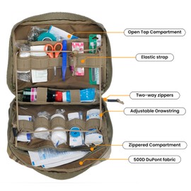 EXCELLENT ELITE SPANKER Tactical Molle Admin Pouch Utility Organizer EDC Medical Bag Utility EDC Tool Pouch with Shoulder Strap Attachment Pouches Waist Bag (Multicam)