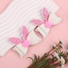WRBAJIS 2Pcs Easter Hair Clips Glitter Bunny Ears Bows Hair