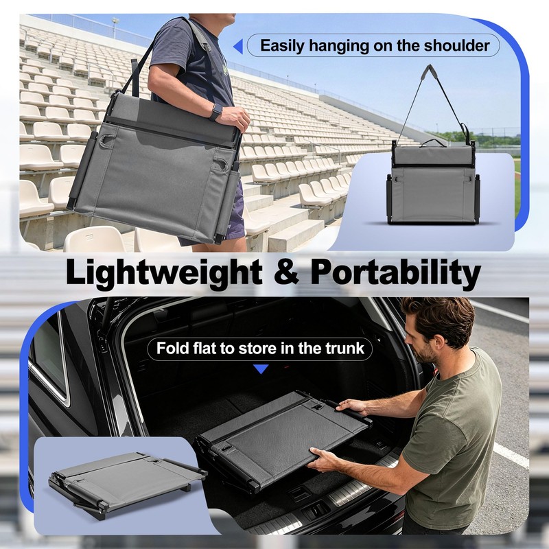 Gowintech 2 Packs Foldable Stadium Seats with 5 Adjustable Locking