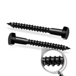 3/8" x 2-1/2" Lag Bolts, Stainless Steel Hex Head Lag Screws Heavy Duty, Black Metal Lag Bolts for Wood (15 pcs)