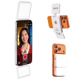 Ulanzi GL01 Selfie Light, Smartphone Light, Dual Light Source, MagSafe Compatible, Beautiful Skin Production, LED Video Light, Photography Light, Stepless Dimming, High Color Render, 3 Color Modes