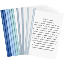 Pack of 10 A4 Documents Files Report Covers with Sliding Bar, Clear Sliding Rod File Folder Sliding Bar Binder, A4 Plastic Sliding Folder for Home, Office, School (Dark)