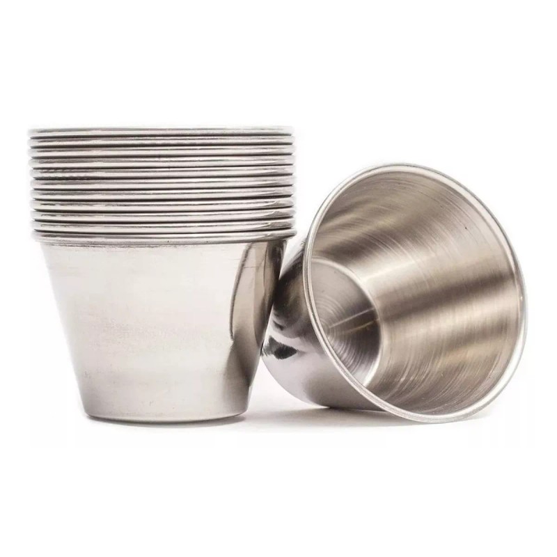 Travessa 6 Moldes Flan Individual De Acero Inoxidable Ramekin 6cm