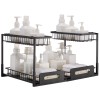 2 Tier Under Sink Organizer Sliding Storage Drawer Kitchen Bathroom