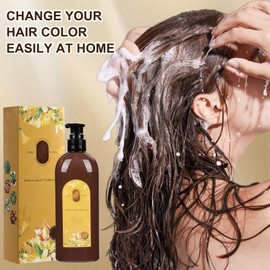 Nourishing Plant-Based Hair Color, Long-Lasting & Natural Hair Color Shampoo for Gray Hair Cover Up, New 3 In1 Shampoo Hair Colorant for Women & Men, Softens and Adds Shine Hair Dye (Dark Drown)