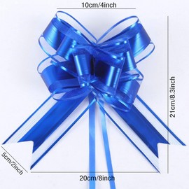 20 Pieces Pull Bow Gift Wrapping Bows Pull Bows with Ribbon for Party Birthday Holiday Gift Wrapping Bow, Christmas, Wedding Baskets, Valentine's Day Present Decoration Bow, Blue