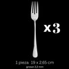 3 Fish Forks 19 x 2.65 cm Stainless Steel 18/0