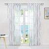 ESLIR Curtains with Tab-Top Curtains Transparent Waves Pattern Voile Grey