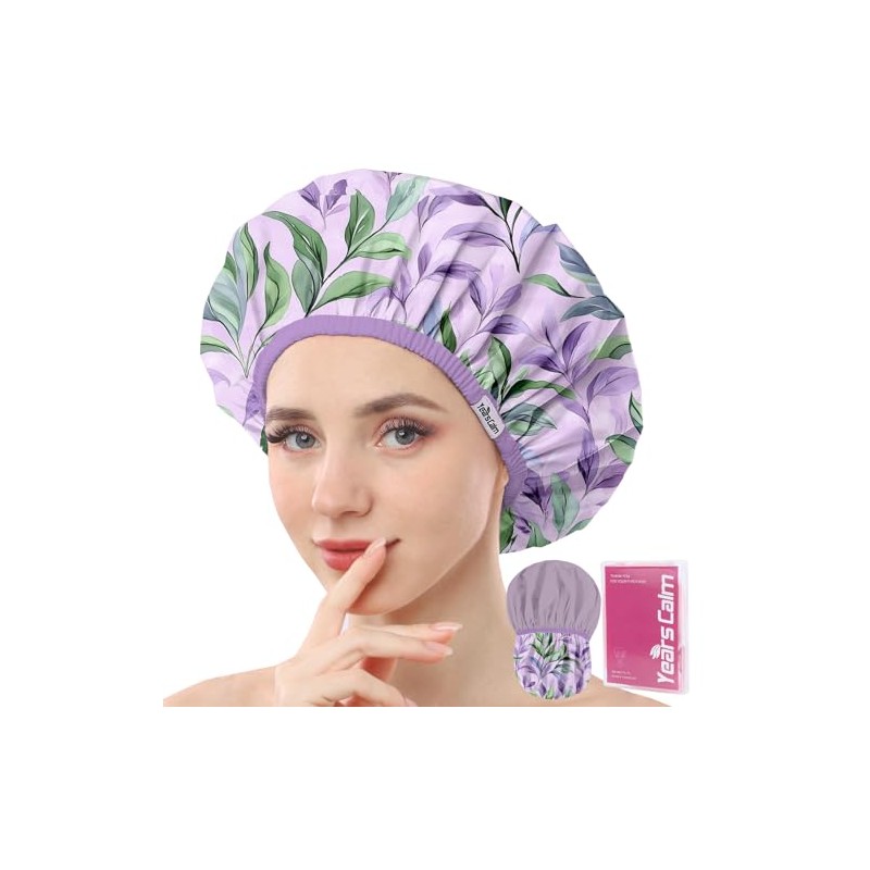 Years calm Gorro de ducha reutilizable e impermeable para mujer,