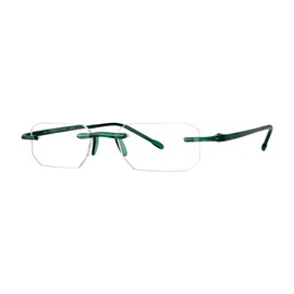 Scojo New York Gels Octagon Reading Glasses, Handmade Scratch Resistant Readers for Women and Men, Pine - 2.25x