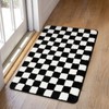 Sivilife 2x3 Black and White Bathroom Rugs, Checkered Water Absorbent