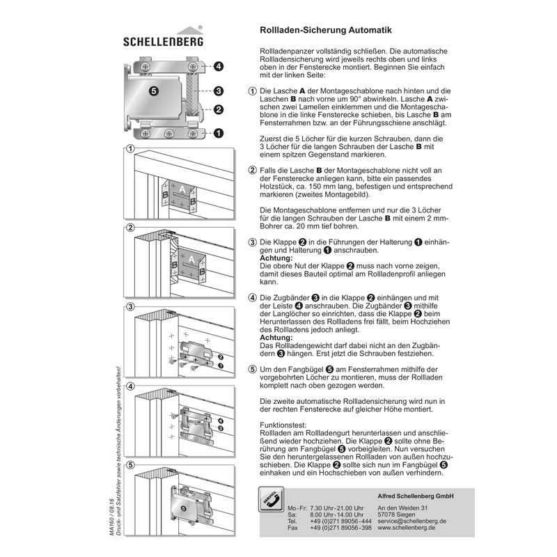 Schellenberg 16002 Shutter Locking System Automatic