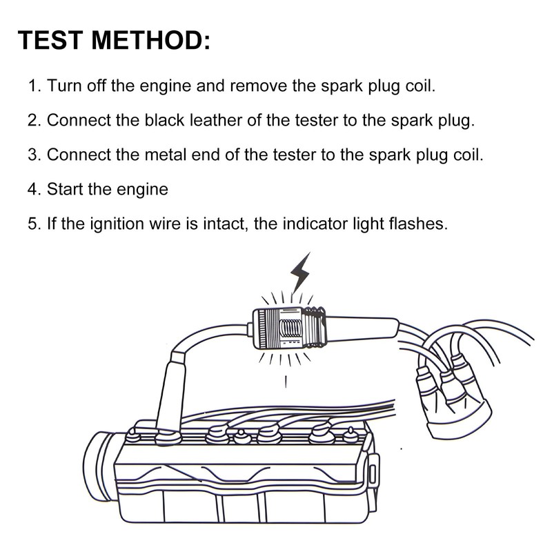 JUSTTOP Inline Spark Plug Tester, Heat Resistant Plug Engine Ignition
