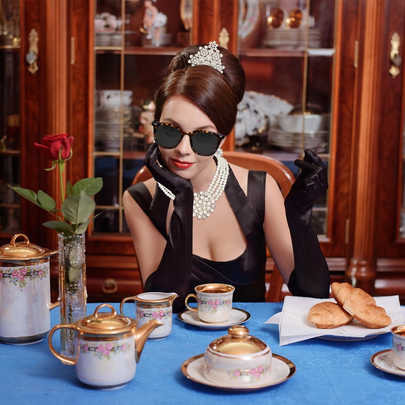 Horolam 6PCS 1920s Accessories, Holly Golightly Costume 20s Accessories Pearl
