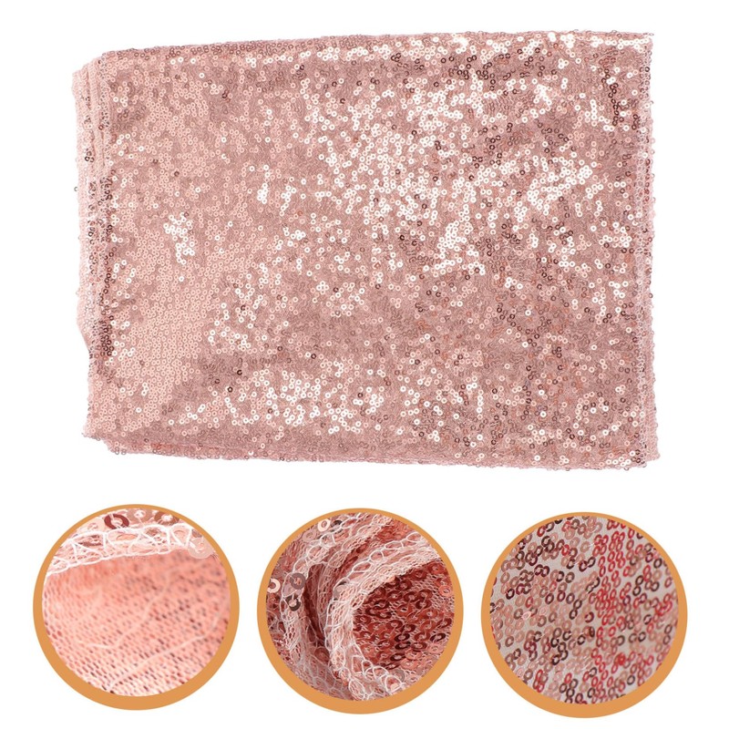Ciieeo Elegant Sequin Tablecloth 250x30cm Polyester PVC Home Table Cover