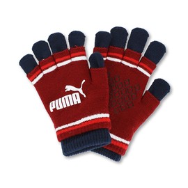 Puma 041801 Training Running Gloves, Two-Layered Magic Gloves, Intense Red/Club, Navy (10), S, Intense Red/Club Navy (10)