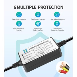 USHJNV Dash Cam Acc Hardwire Kit for Dash Camera, USB C Power Port (Mini Fuse Tap), 24H Parking Monitoring with Low Voltage Protection, Dashboard Cam Car Charger Cable 12V- 24V to 5V/2A Low Voltage