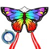 Kaiciuss Large Rainbow Butterfly Kite and Kite Reel Set for