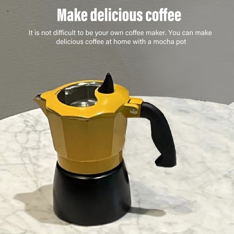 2 Cup 100ML Moka Coffee Pot Single Valve Aluminum Coffee