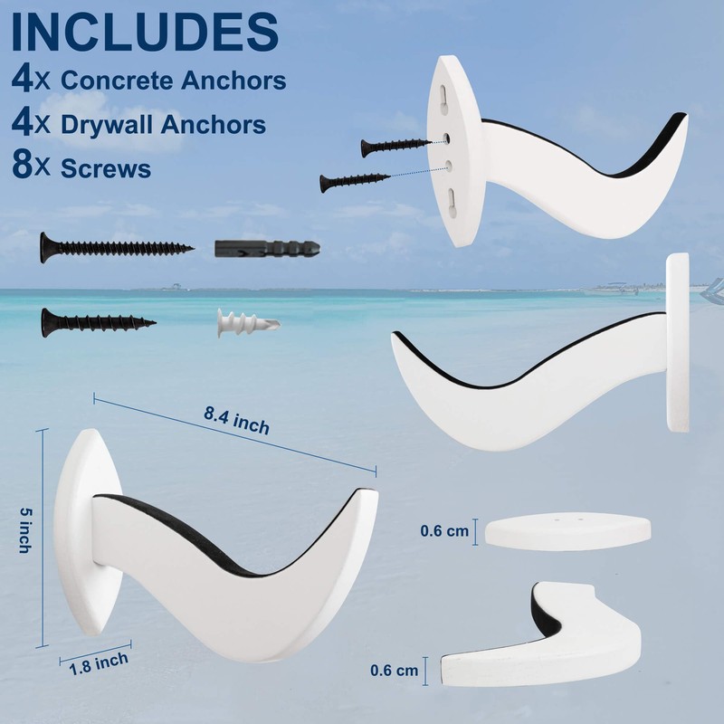 Hang 11’ Surfboard Wall Mount - Surf Board Wall Hangers,